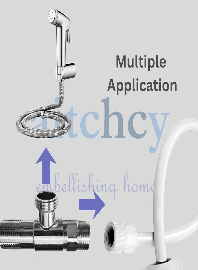 Aitchcy Brass Tee Connector | 15mm (1/2"BSP) Inner & Outer Thread | Polished CP Finish | Multi-Functional 3-Way Pipe Fitting for Water Supply with Teflone Tape | 3 Way Tee Mix (3 Way Tee with Adapter) - Image 4